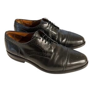 Allen Edmonds Sanford 5207 Black Leather Brogue Cap Toe Oxford Dress Shoes 9.5